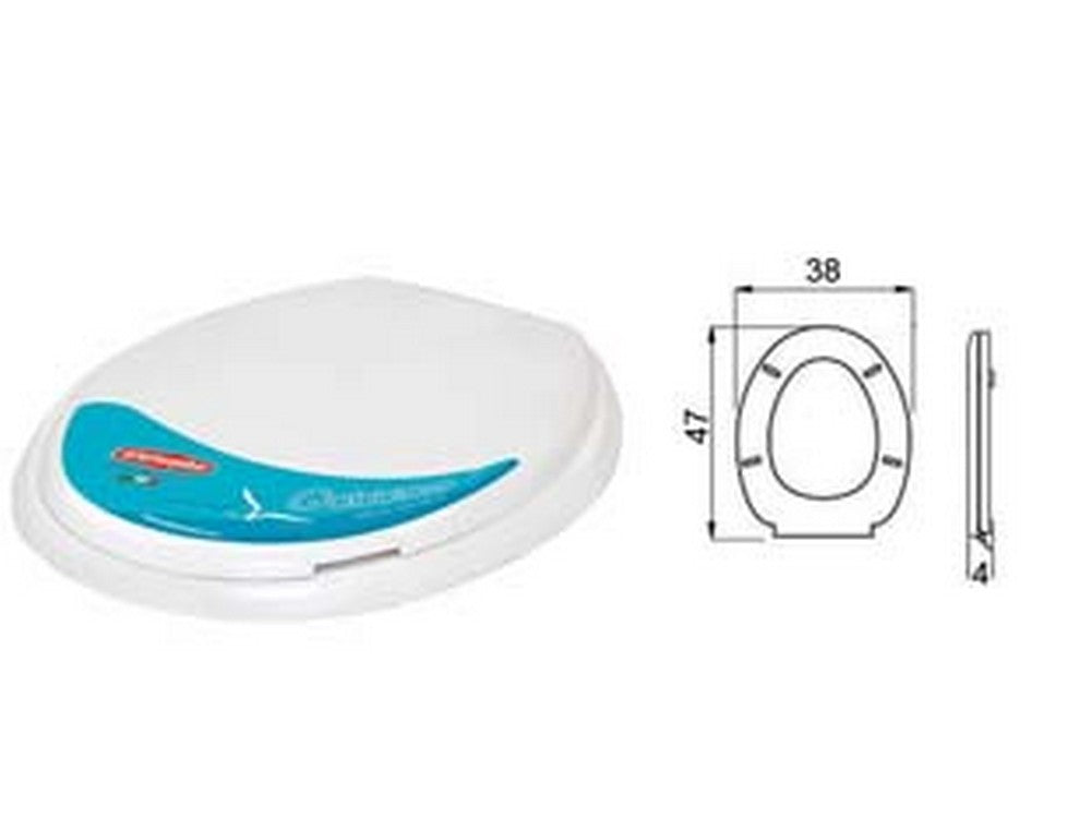 2pz sedile wc gabbiano in polipropilene bianco - cm.47x38x4h.  cod:ferx.fer349239