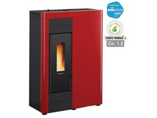 stufa a pellet virna idro 14,5 kw bordeuax (conto termico) - misure cm.79,3x38,4x110,5h. peso kg.151 cod:ferx.fer351195