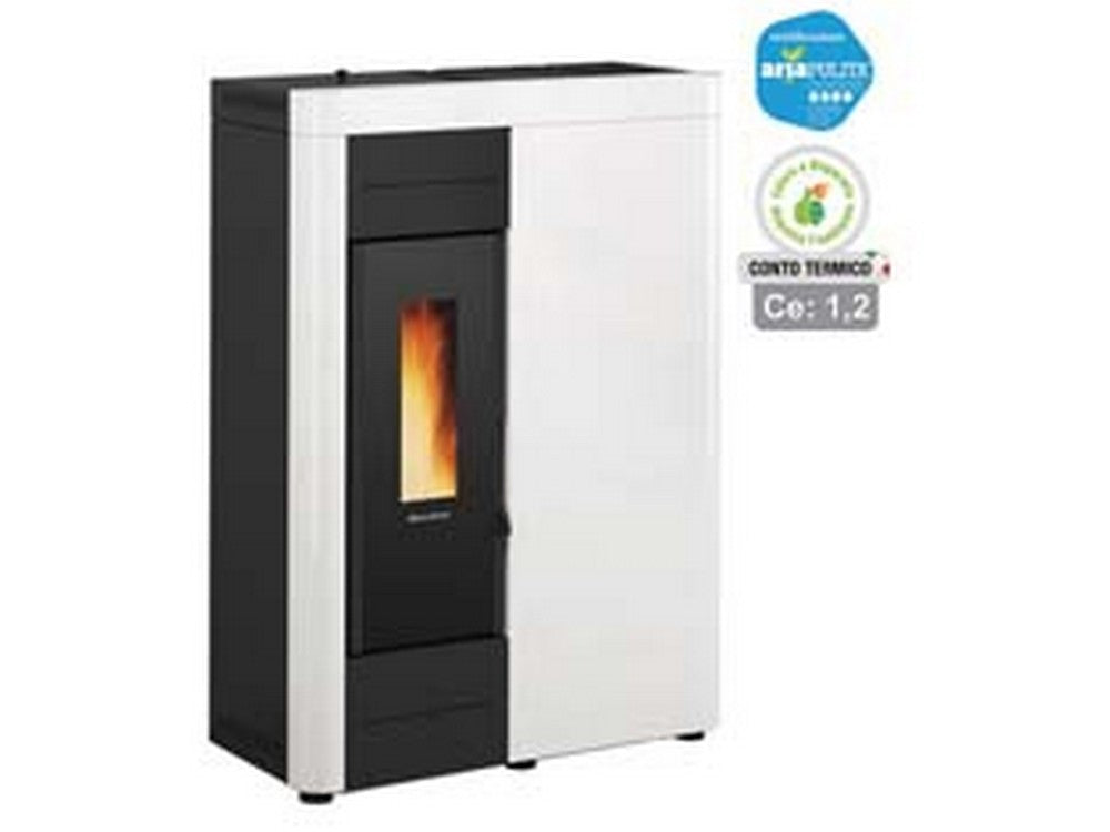 stufa a pellet virna idro 14,5 kw bianca (conto termico) - misure cm.79,3x38,4x110,5h. peso kg.151 fer351201