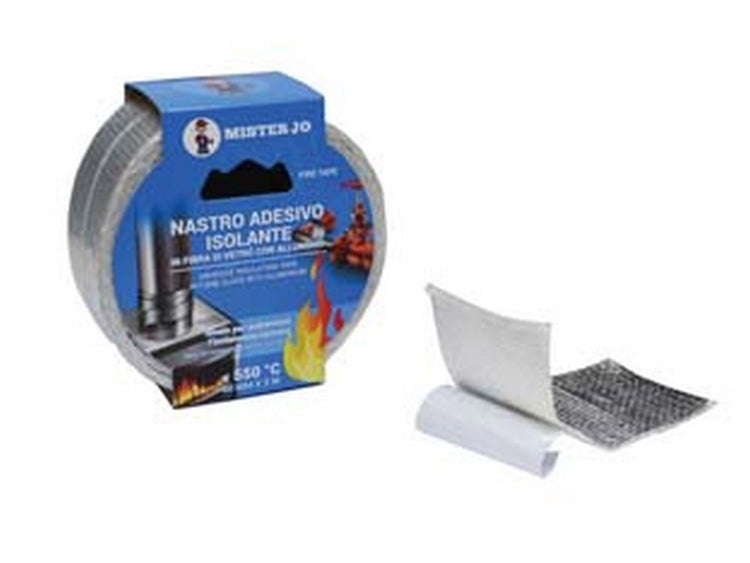 2pz nastro adesivo isolante in fibra di vetro + alluminio alte temperature - mm.50 x 3 mt. fer359153