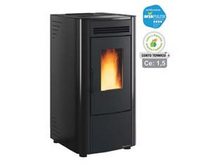 stufa a pellet ketty evo 2.0 6,5 kw nera (conto termico) - misure cm.45,6x50,7x88,4h. - peso kg.69  fer361576