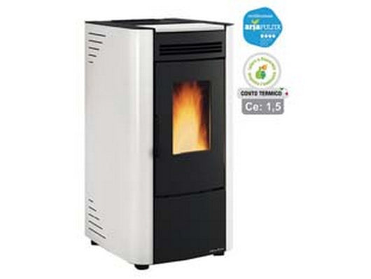 stufa a pellet ketty evo 2.0 6,5 kw bianca (conto termico) - misure cm.45,6x50,7x88,4h. - peso kg.69  cod:ferx.fer361583