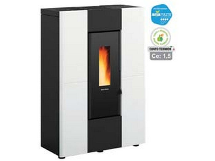 stufa a pellet marilena plus ad canaliz. 8,0 kw bianca (conto termico) - misure cm.75x35,2x107,7h. - peso kg.119 fer361606