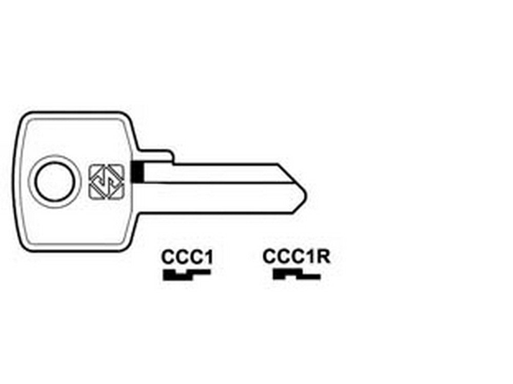 10pz chiavi per cilindri ccc 4 spine grandi - ccc1r sx fer361774