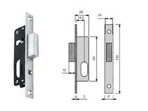 serratura da infilare per montanti cilindro ovale solo catenaccio n9140015 - mm.14,5 (n9140015000) fer380829