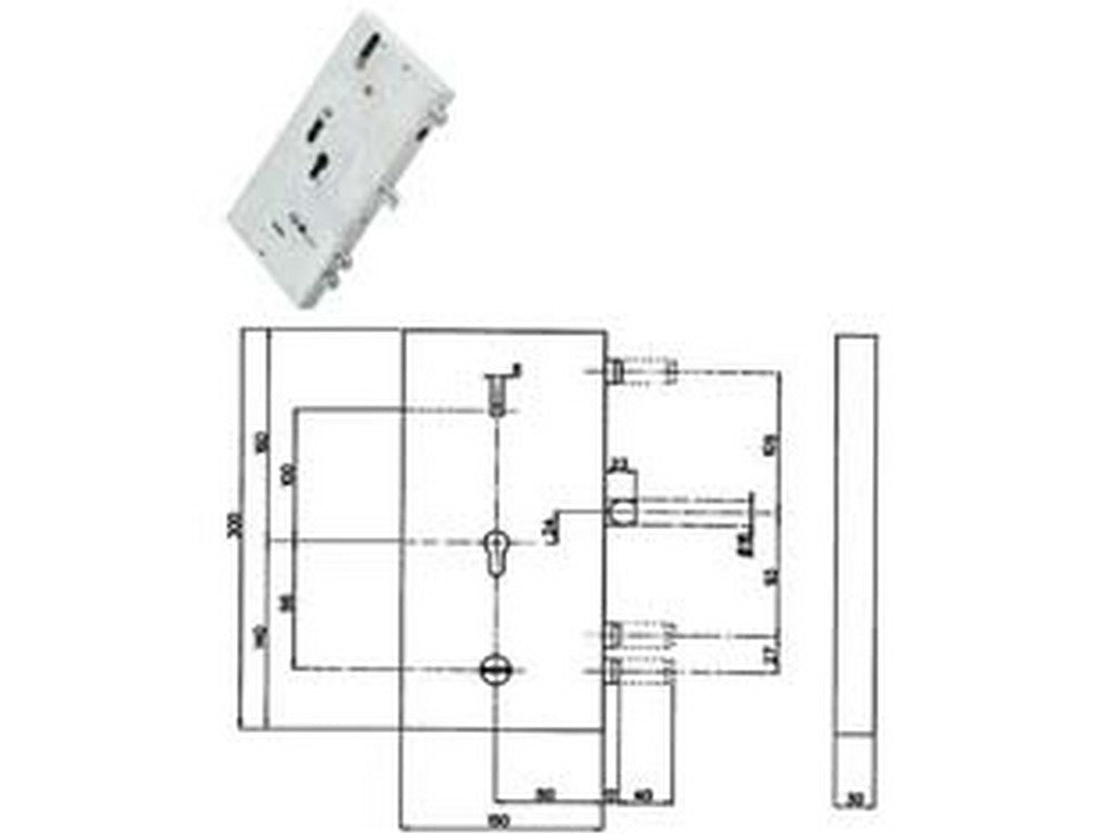 serratura triplice infilare multifunz. cilindro eu. + d/m blindate 133y9 - dx (y133y965180) fer381086