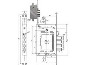 serratura tripl. infilare con scrocco multifunzione d/m + d/m blindate revers. 2751 - chiave mm.116 (2751-03) fer384339