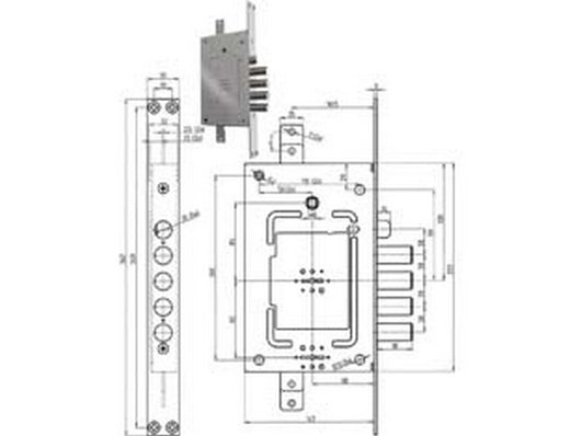 serratura tripl. infilare con scrocco multifunzione d/m + d/m blindate revers. 2751 - chiave mm.92 (2751-01) fer384322