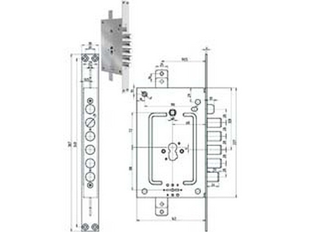 serratura tripl. infilare con scrocco multifunzione p.e + d/m blindate rev. 2951 pe-dm - chiave mm.116 (2951pen-02) fer384407