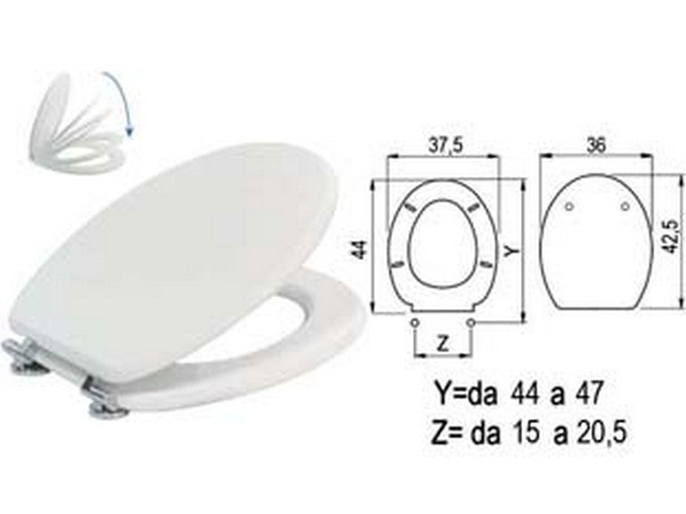 sedile wc laccato bianco con chiusura rallentata fer389051