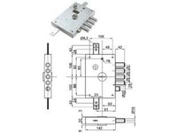 serratura triplice applicare con scrocco doppia mappa blindate heavy mm.63 - mm.63 dx (ser 6111 2 de) fer389266