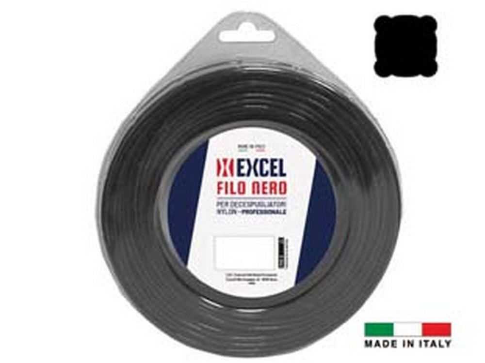 filo per decespugliatore in nylon quadro nero - ? mm.3,3 in matassa da mt.40 fer390422