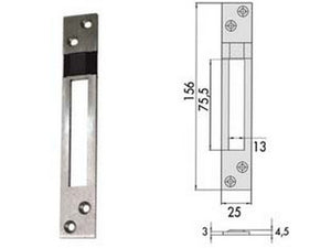 contropiastra per serrature infilare profilati in alluminio 06462 20 - mm.25x156, spessore mm.4,5 (0646220) fer394437