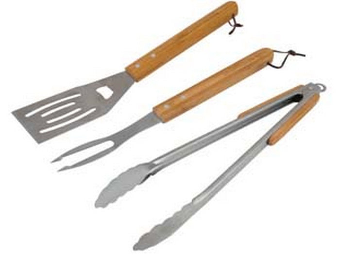 set utensili per barbecue pz.3 con manici in legno - set pz.3 fer396165