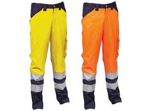 pantalone encke ad alta visibilita' - tg.xl - giallo fluo/navy fer397940