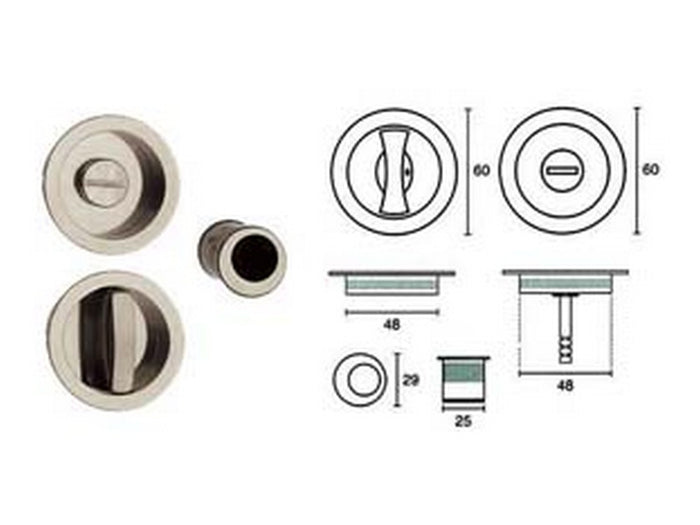 kit per porte scorrevoli cromo satinato e0262s51 - ? mm.60 fer399791