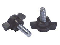 10pz volantino a farfalla a 2 alette con perno filettato in abs nero - m6 fer400862