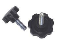 10pz volantino con perno filettato in abs nero - ? volantino mm.40, perno m6 fer400947