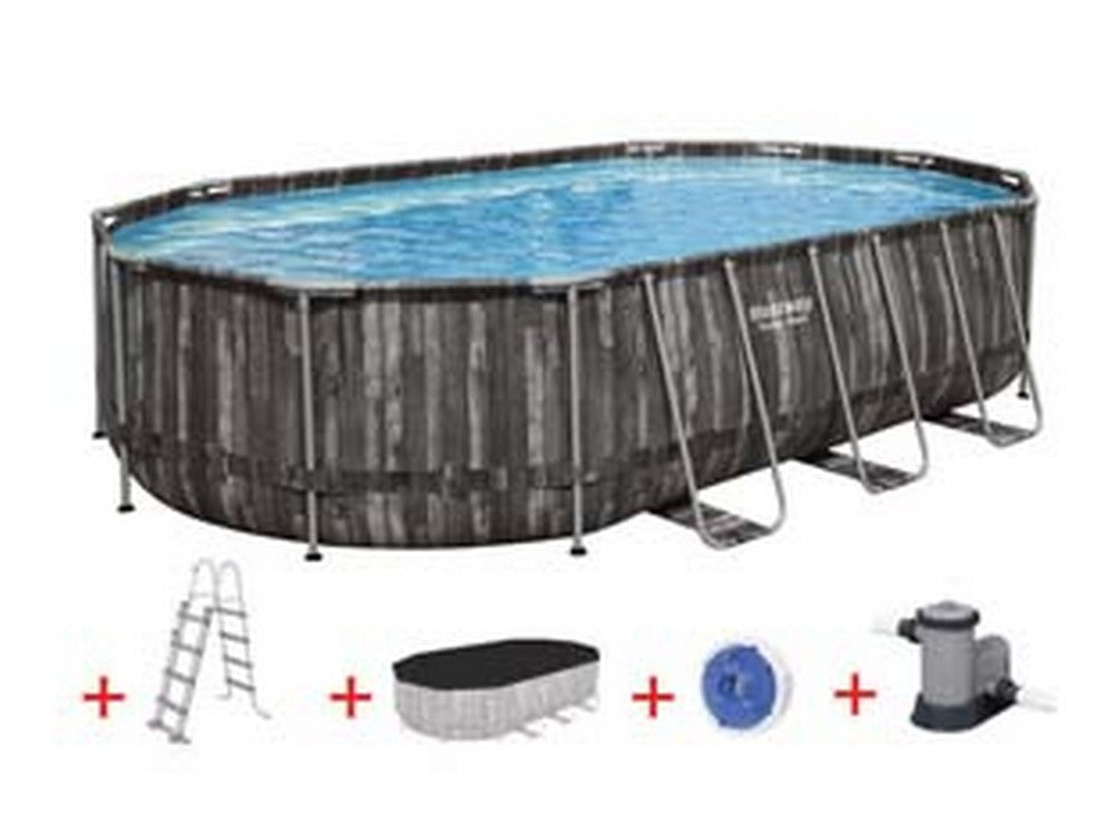 piscina power steel set ovale con telaio portante cm.610x366x122h. -cm.610x366x122h - capacit? lt.20241 - (art.5611r) fer404402