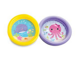 piscina rotonda "baby fondo animaletti" 2 anelli 1-3 anni - ? cm.61x15h. - peso kg.0,27 (59409) cod:ferx.fer405126