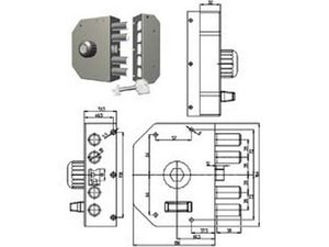 serratura a pompa con scrocco e pomolo 3050 - cilindro mm.60 dx (3050-02n) fer412759