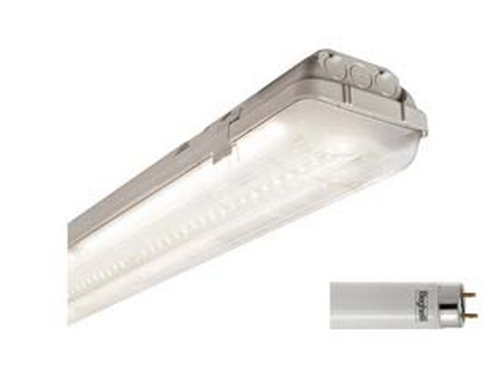 plafoniera stagna con tubi led saving stagna - 2x18w - 4000?k natur. - 2000 lm - 674x121x82h fer421393