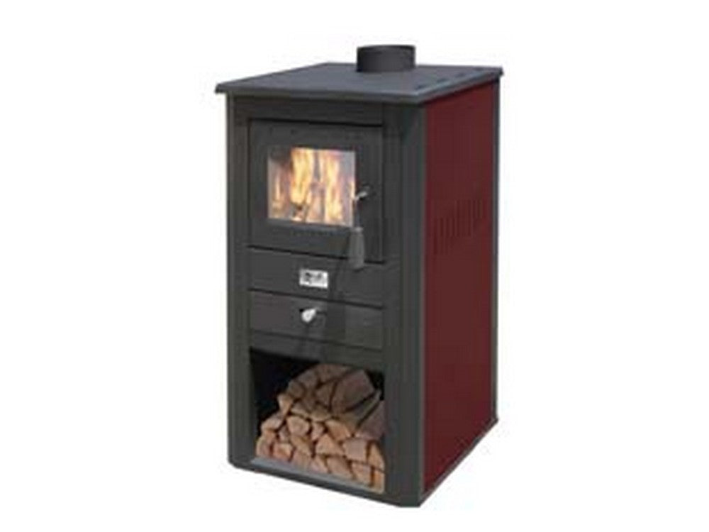 stufa a legna pallade 10,7 kw bordeaux - misure cm.50x41x86h. - peso kg.58 fer424721