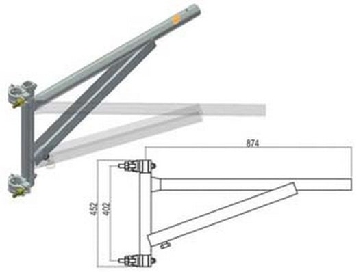 Braccio A Palo Per Carrucola Di Sicurezzakg.150 - Mm.874X452 Cod:Ferx.Fer437684