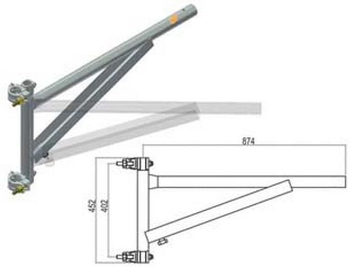 Braccio A Palo Per Carrucola Di Sicurezzakg.150 - Mm.874X452 Cod:Ferx.Fer437684