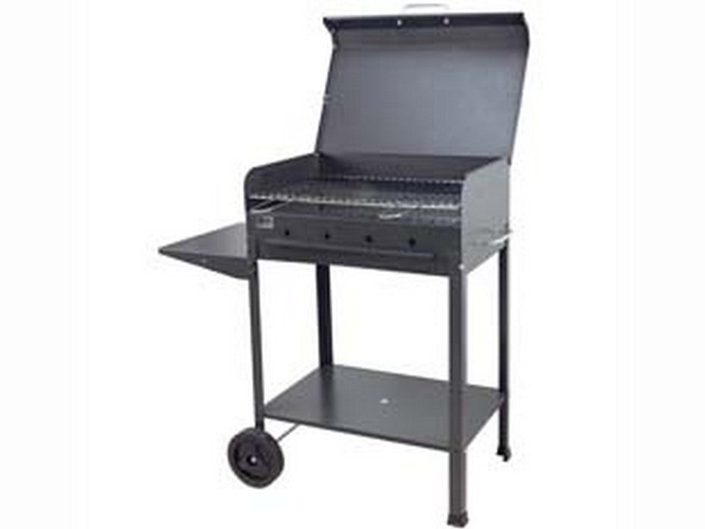 barbecue rettangolare a carbonella "stella" con ruote - griglia cm.57,5x37 fer450188