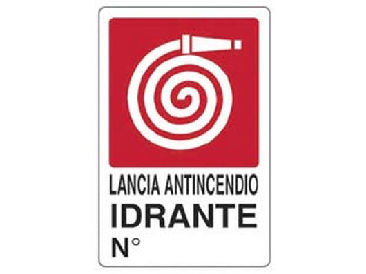 10pz cartello "lancia antincendio idrante n?" - cm.20x30h.  fer453301