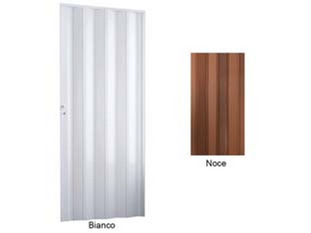 porta a soffietto con serratura in kit "linea extra" in pvc - cm.82x210 noce fer453851