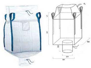 saccone in polipropilene valvola di scarico+ bocca caramella - cm.90x90x120 - portata kg.1000 fer454025