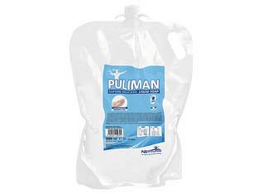 6pz sapone liquido lavamani "puliman" ricarica per dispenser - ml.3000 ricarica in sacchetto t-bag  fer454636