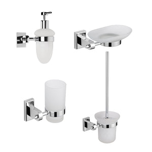 Set 4 pezzi accessori da bagno iris 010 ottone cromato