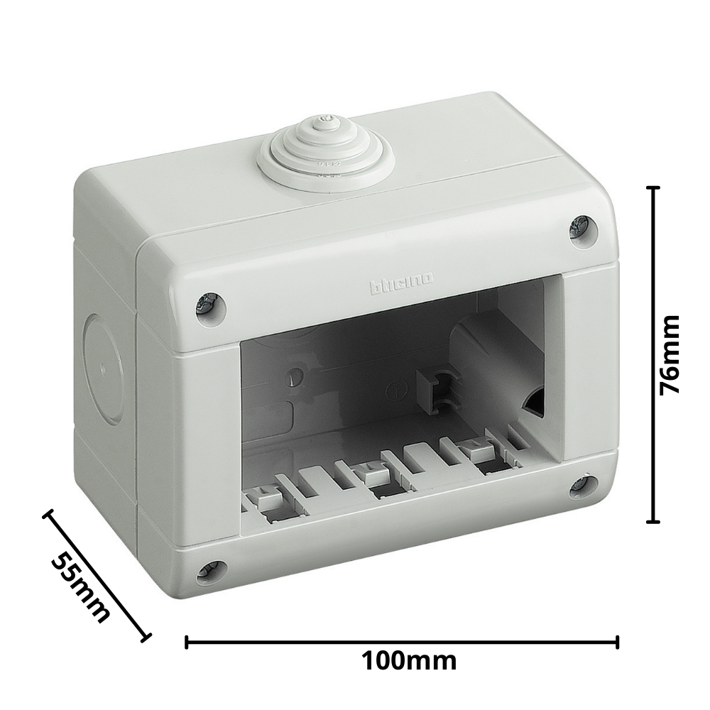 Bticino matix magic scatola parete grigia ip40 3 posti 25403