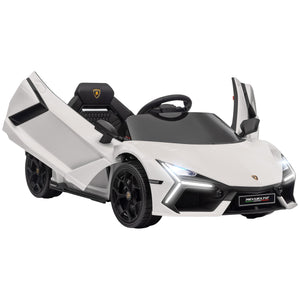 Macchina Elettrica per Bambini Licenza Lamborghini Revuelto 12V Guida Manuale e Telecomando Bianco