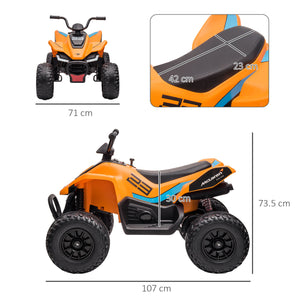 Quad Elettrico per Bambini 12V McLaren MCL 35 Nero e Arancione