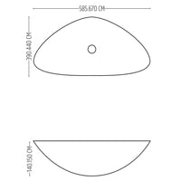 Lavabo da appoggio ceramica bianco triangolare lavandino lavello arredo *** misure 67x44x15 cm, confezione 1