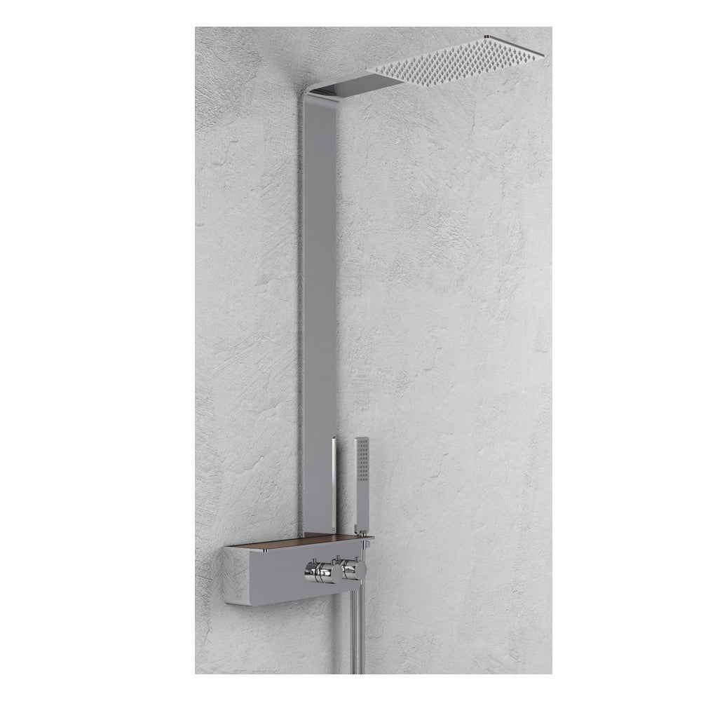 Colonna doccia 015 acciaio inox spazzolato 2 funzioni top acciaio inox l40xp42xh120