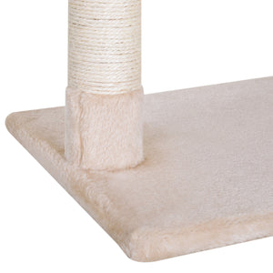 Torre Tiragraffi per Gatti 50x36x70 cm in Legno e Peluche Beige