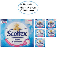 Scottex 3 in 1 pulito completo 6 confezioni da 4 maxi rotoli ciascuno