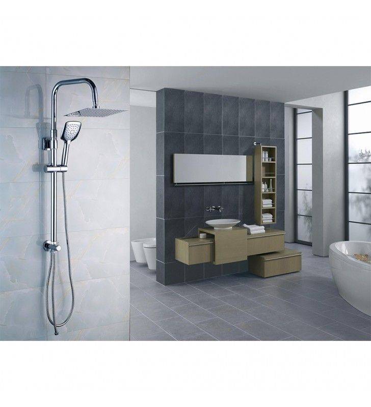 Rubinetto doccia incasso con deviatore, linee minimali e squadrate della serie cube waterfall cod 77794