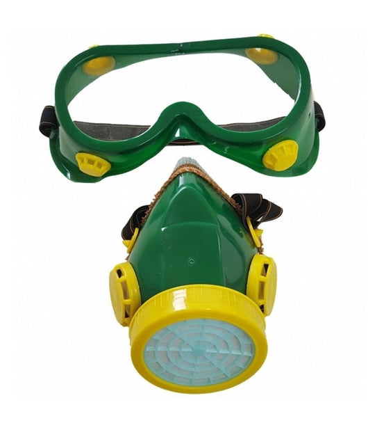 Occhiali Maschera Con Respiratore Filtro Antipolvere Gas Protezione Sicurezza         