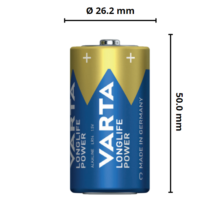 Varta batteria longlife power mezza torcia c alcalina blister 2 pezzi