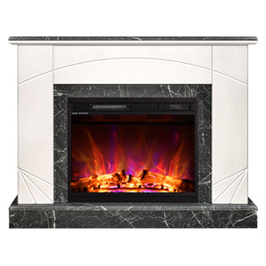 Camino Elettrico da Pavimento 85x110x27 cm Effetto Fiamma 1500W Madeira lux & Lorance