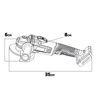 Odalin 20 - Smerigliatrice a batteria Alfa Line, per dischi 115mm, 2 batterie 2a + caricabatterie