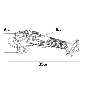 Odalin 20 - Smerigliatrice a batteria Alfa Line, per dischi 115mm, 2 batterie 2a + caricabatterie