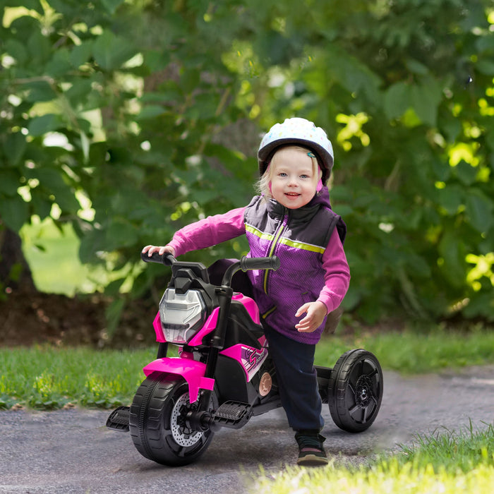 Triciclo Elettrico per Bambini 3 in 1 con Fari Musica e Clacson Rosa