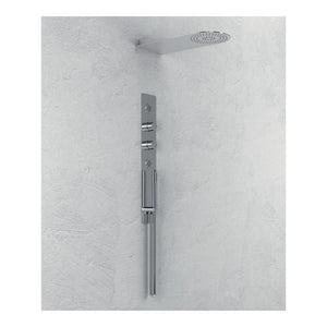 Wall kit a parete da incasso a muro acciaio inox + soffione doccia a parete acciaio inox punta tonda